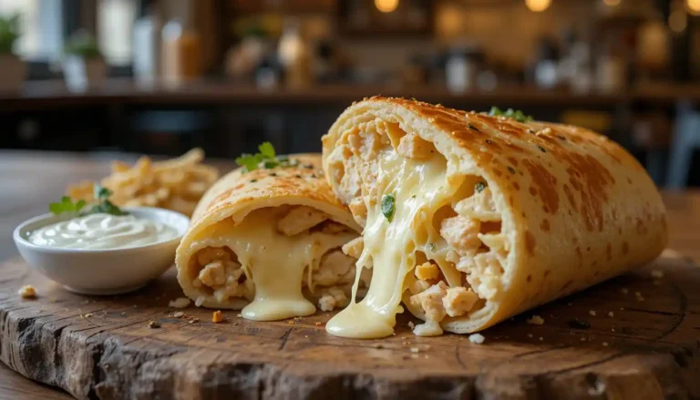 Cheesy Garlic Chicken Wraps
