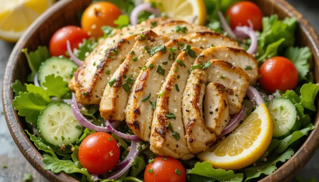 Grilled Lemon Herb Chicken Salad
