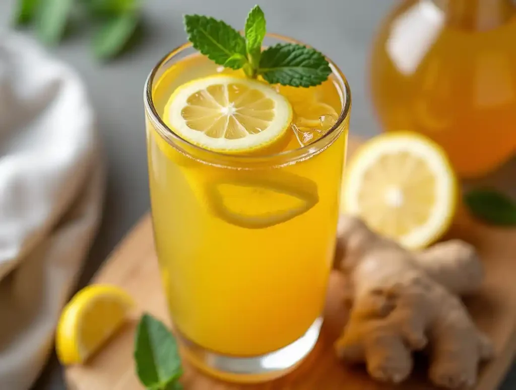 Natural Mounjaro Tea: Benefits, Recipe & Health Guide 4 Cup of natural Mounjaro tea with fresh herbs on wooden table